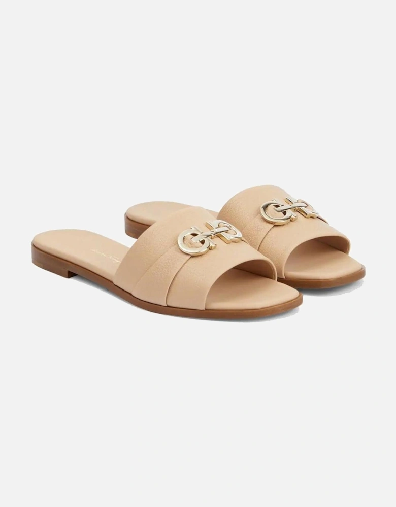 Calf Leather Open Toe Sandals Women - Beige