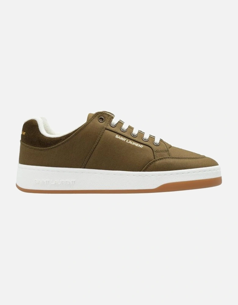 Round Toe Lace-Up Sneakers with Side Logo Detail Women - Green