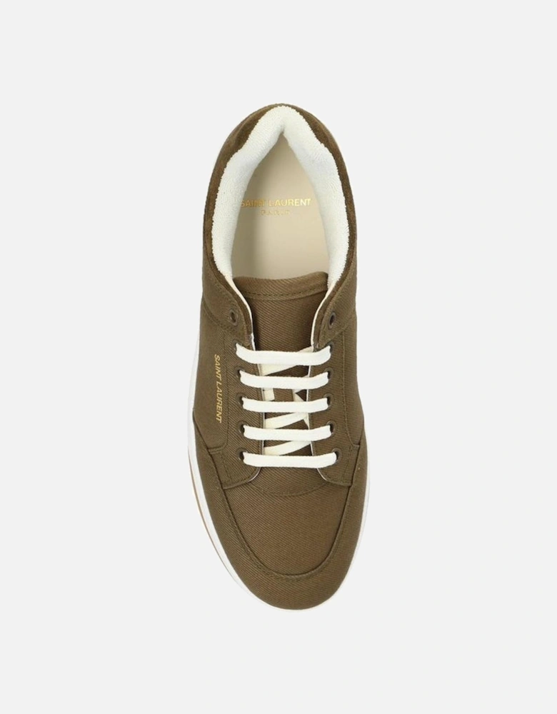 Round Toe Lace-Up Sneakers with Side Logo Detail Women - Green
