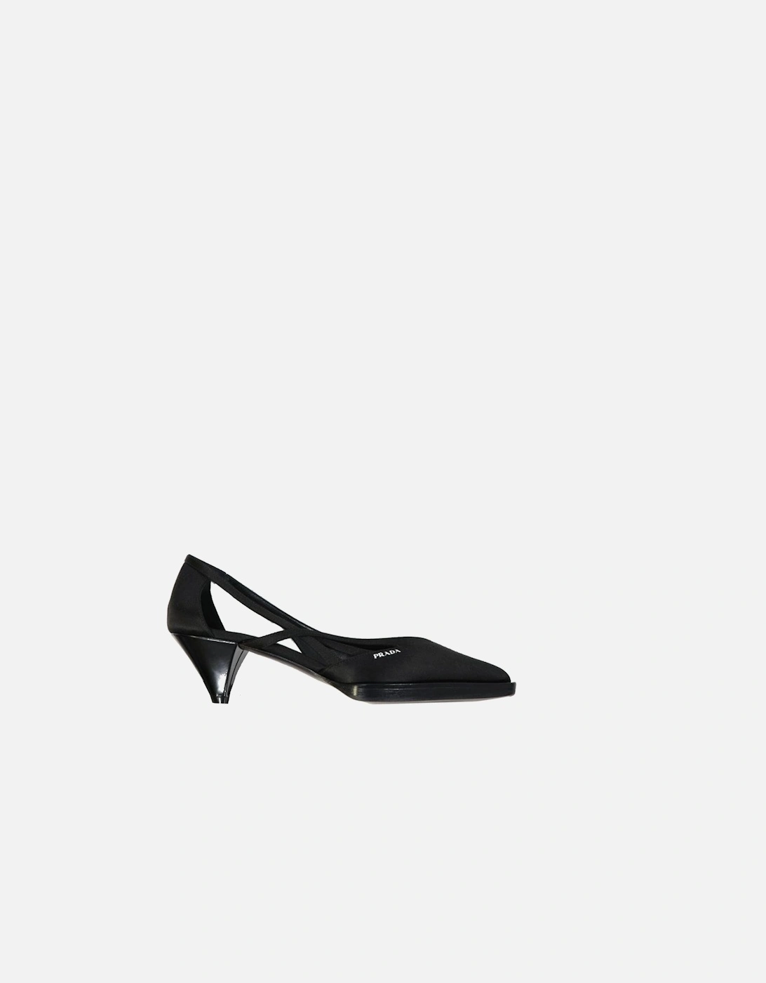 Silk Slip-On Pointed Toe Cut-Out Heels Women - Black Pumps, 4 of 3