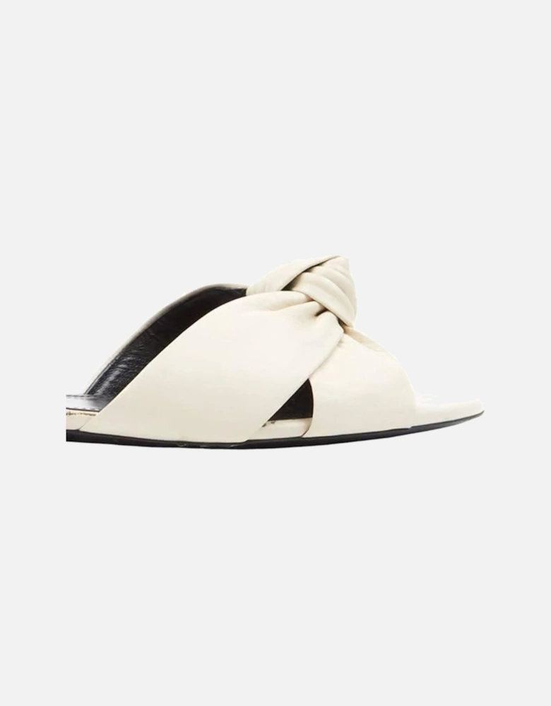 Calf Leather Open Toe Sandals with Branded Insole Women - White Shoes