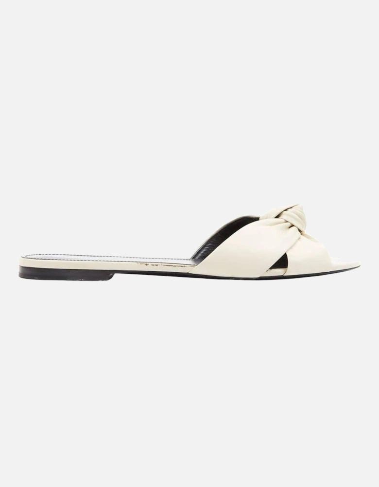 Calf Leather Open Toe Sandals with Branded Insole Women - White Shoes