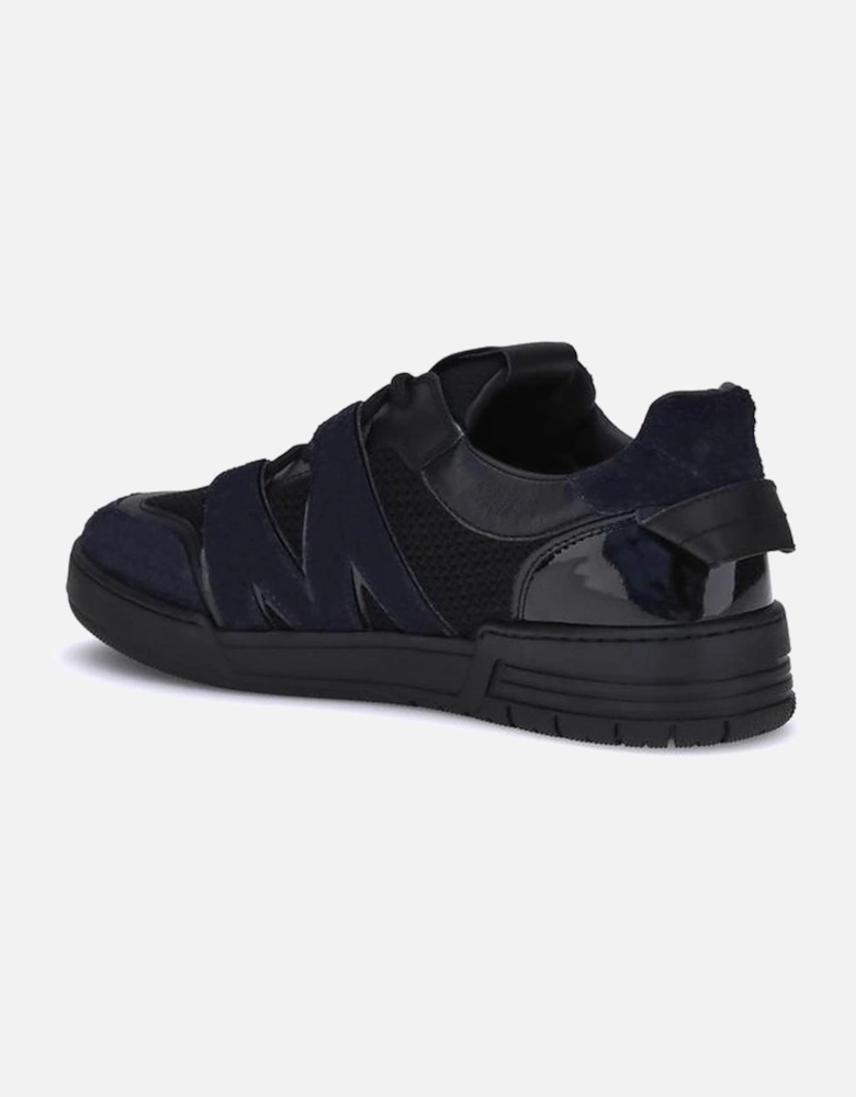 Leather and Mesh Sneakers with Logo Detail Women - Black