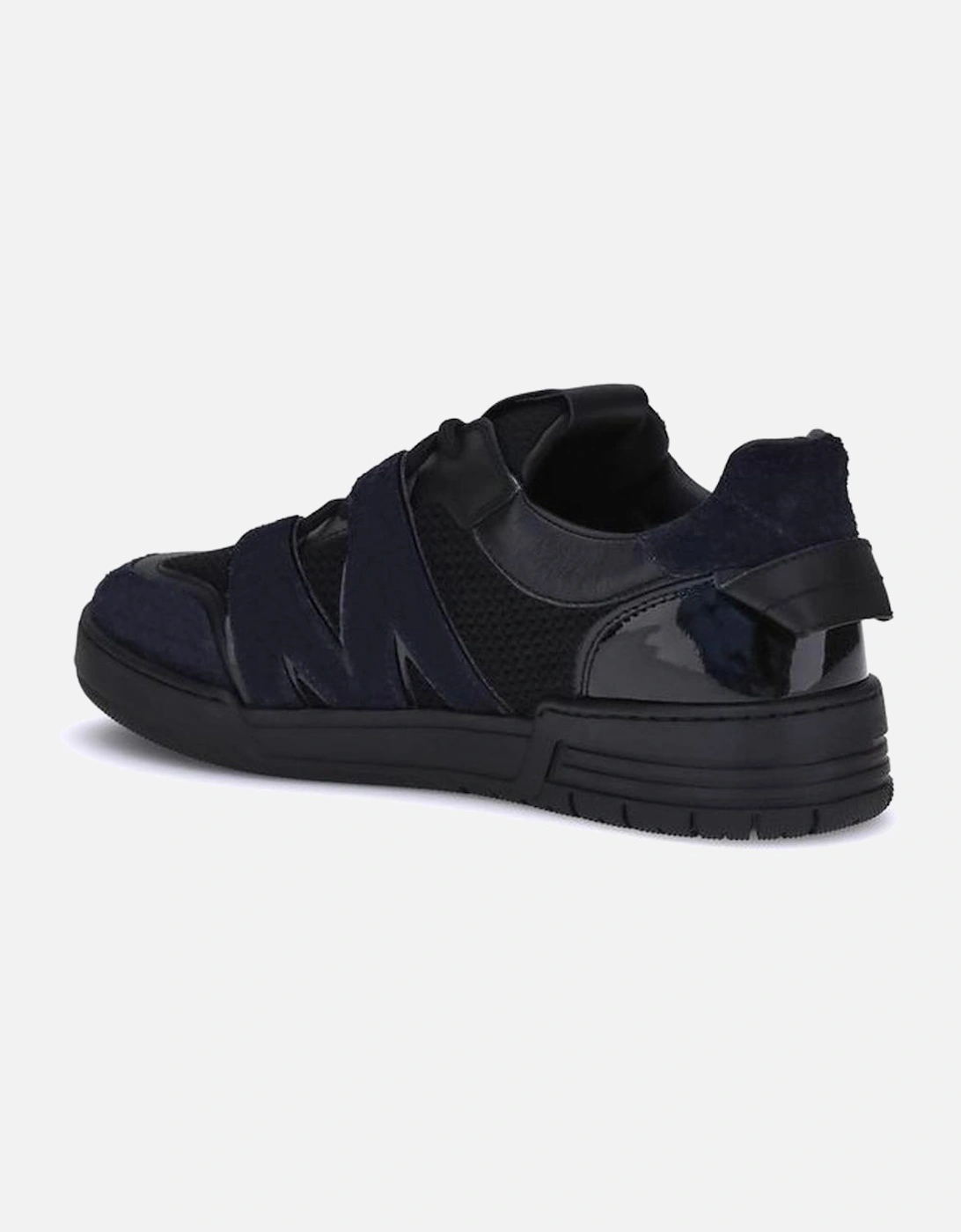 Leather and Mesh Sneakers with Logo Detail Women - Black