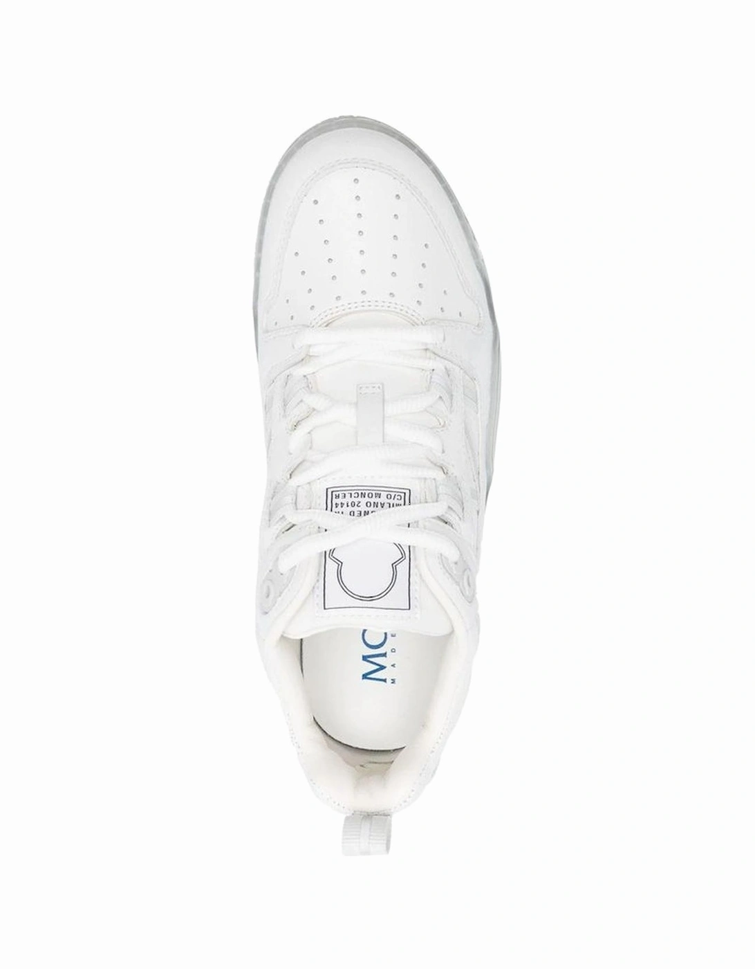 Calf Leather Lace-Up Sneakers with Perforated Detail Women - White