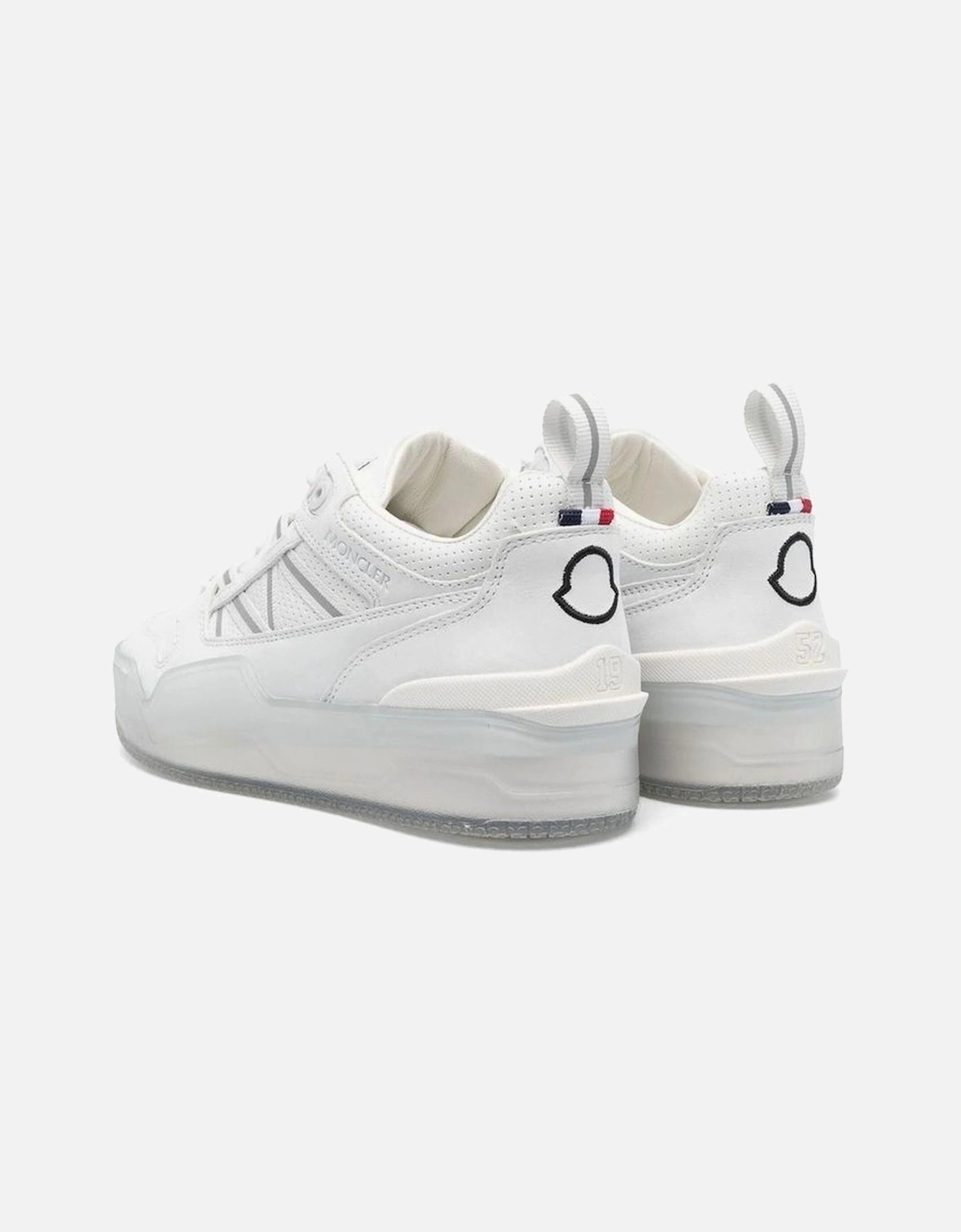 Calf Leather Lace-Up Sneakers with Perforated Detail Women - White