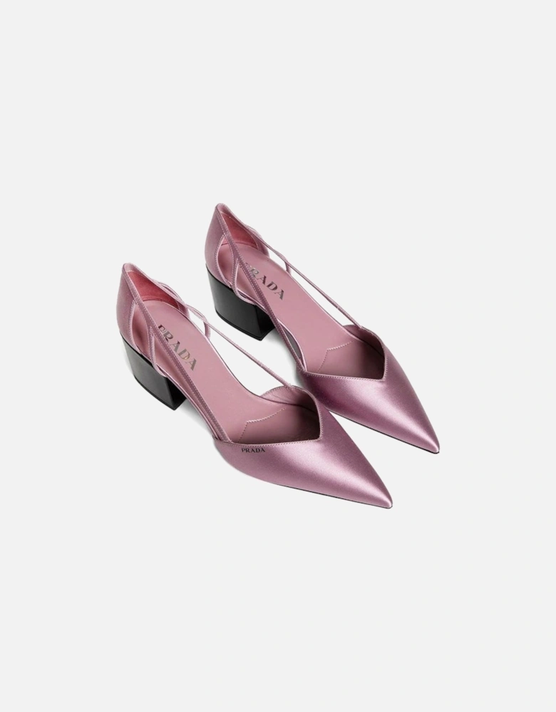 Pointed Toe Low-Block Heel Leather Shoes Women - Multicolor Pumps
