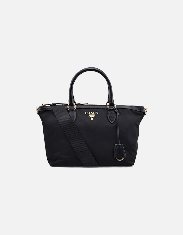 Versatile Top Handle Bag with Adjustable Shoulder Strap Women - Black