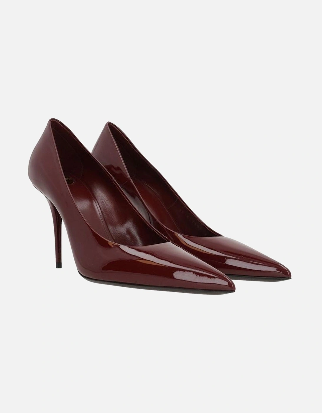 Patent Leather Pointed Toe Slip-On Heels Women - Red Pumps