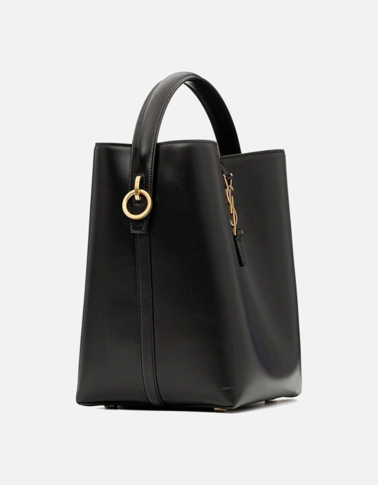 Leather Top Handle Bucket Bag with Adjustable Shoulder Strap Women -