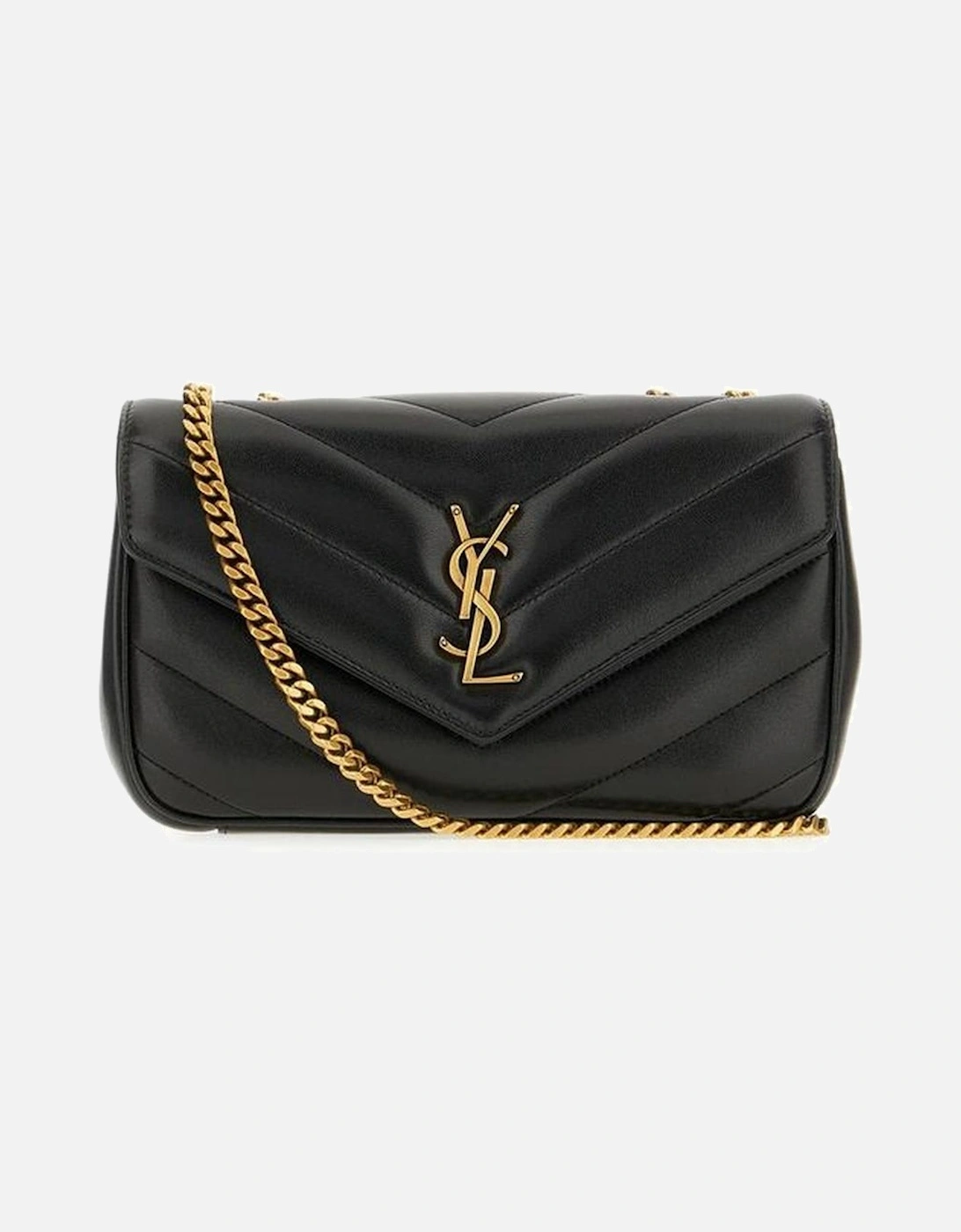 Elegant Quilted Leather Shoulder Bag with Chain Strap Women - Black, 5 of 4