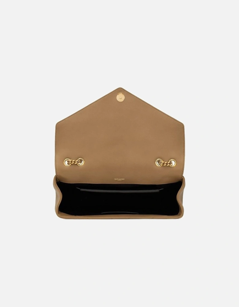 Elegant Shoulder Bag with Chain Strap Chevron Detailing and Classic