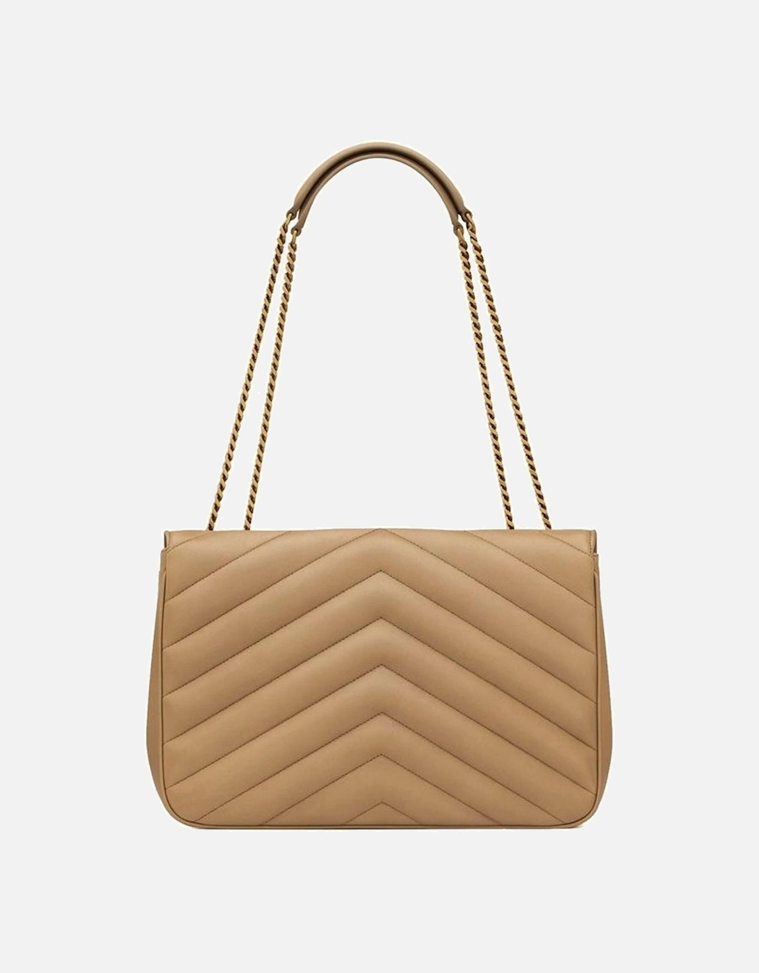 Elegant Shoulder Bag with Chain Strap Chevron Detailing and Classic