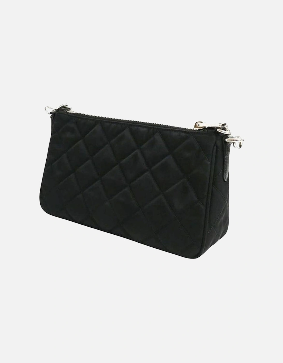 Quilted Shoulder Bag with Chain Strap and Adjustable Detachable