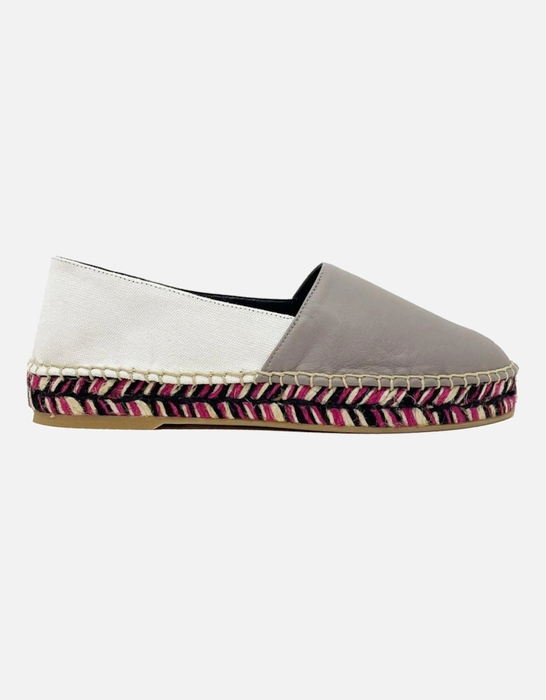 Calf Leather Canvas Detail Sneakers Women - Beige Shoes
