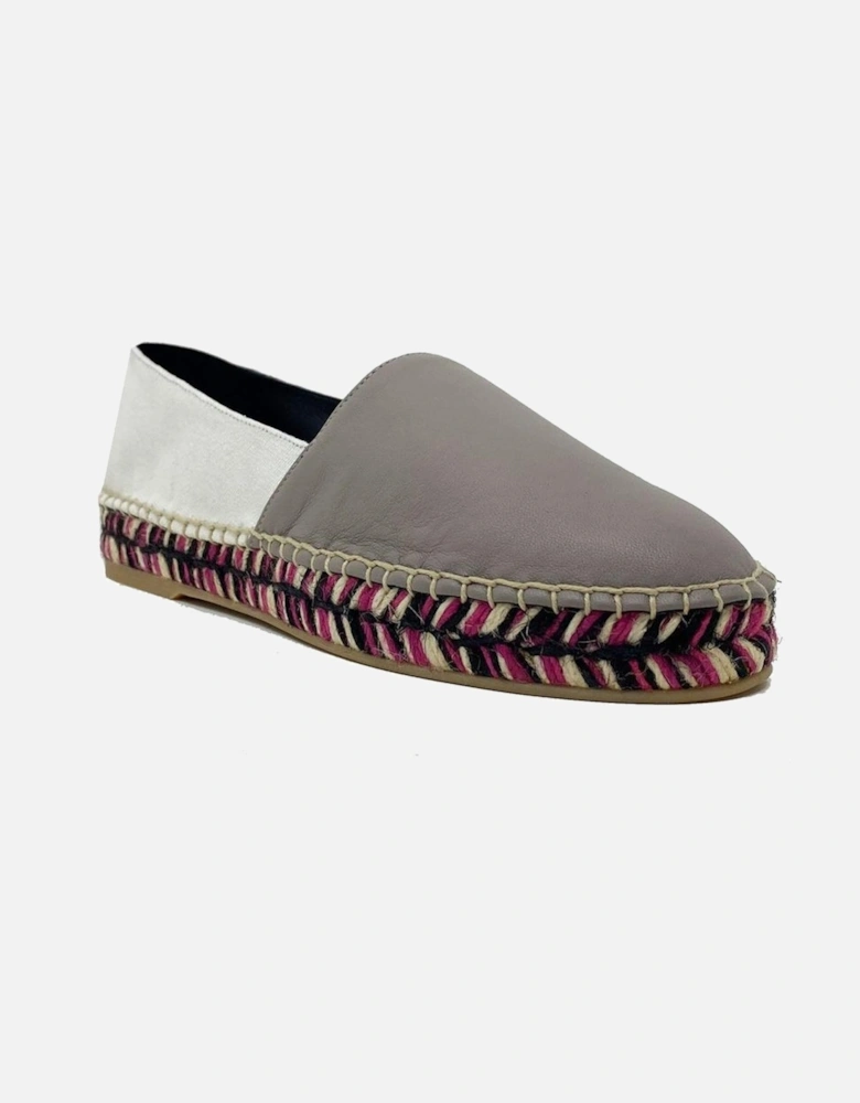 Calf Leather Canvas Detail Sneakers Women - Beige Shoes