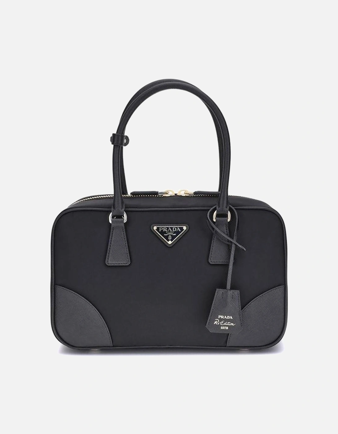 Re-Nylon Geometric Handbag with Tubular Handles Women - Black, 5 of 4