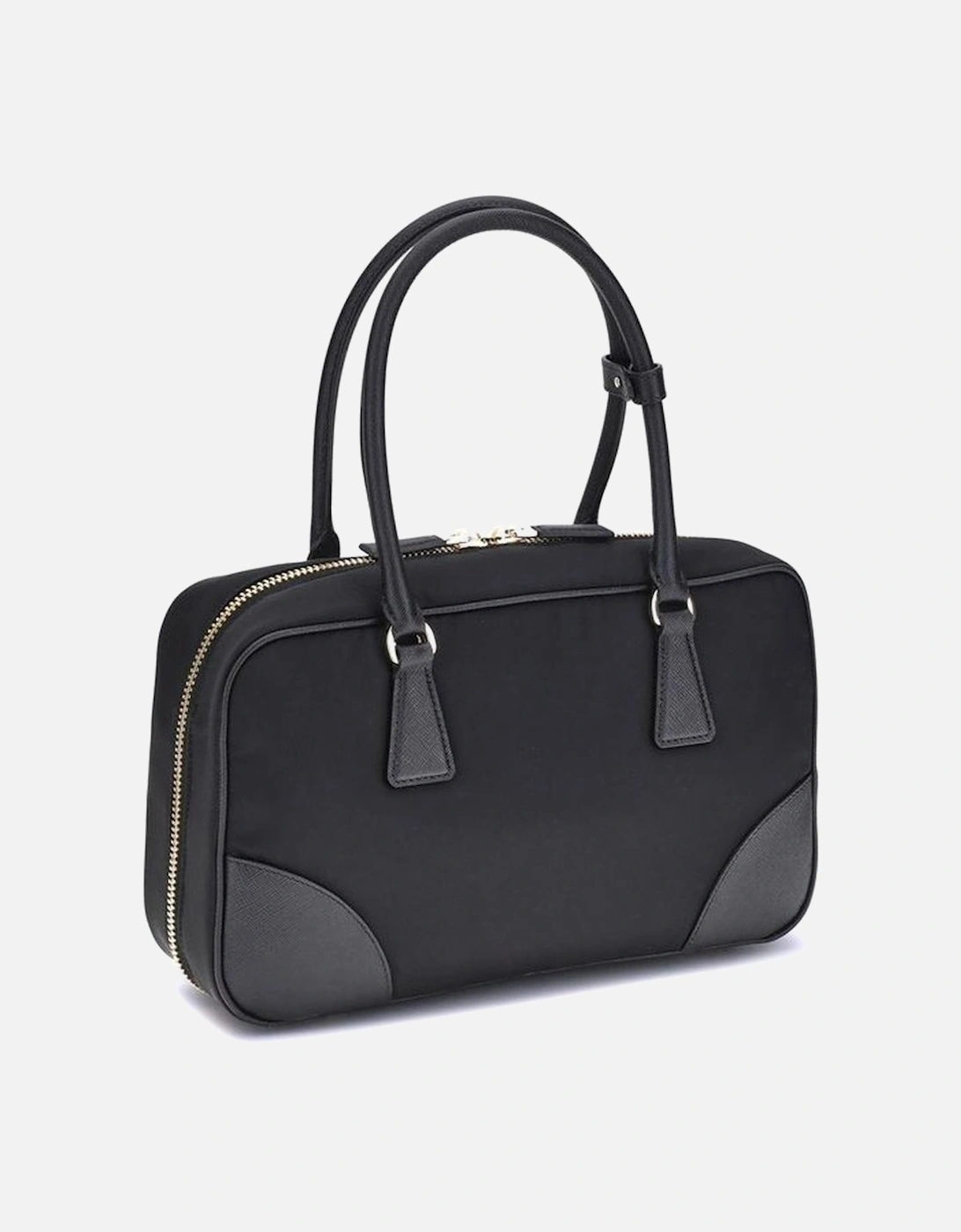 Re-Nylon Geometric Handbag with Tubular Handles Women - Black
