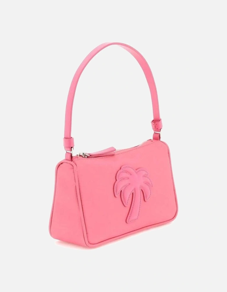 Palm Tree Applique Shoulder Bag with Zipper Closure Women - Multicolor