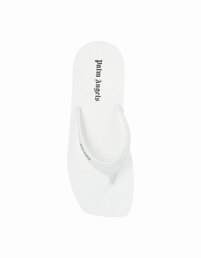 Square Toe Slip-On Rubber Shoes with Logo Detail Women - White