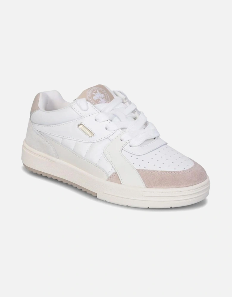 Calf Leather Perforated Lace-Up Sneakers Women - White