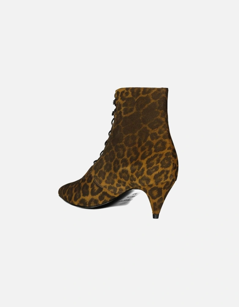 Pointed Toe Suede Effect Leather Heels Women - Brown Boots