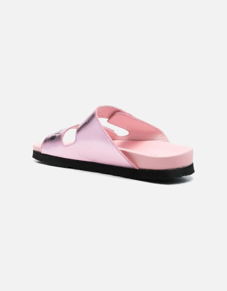 Calf Leather Slip-On Shoes with Velcro Strap Women - Multicolor