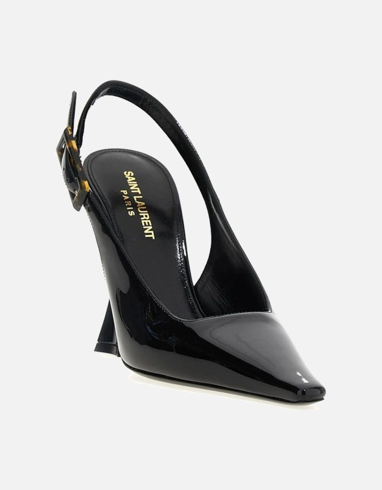 Patent Leather Pointed Toe Ankle Strap Heels Women - Black Pumps