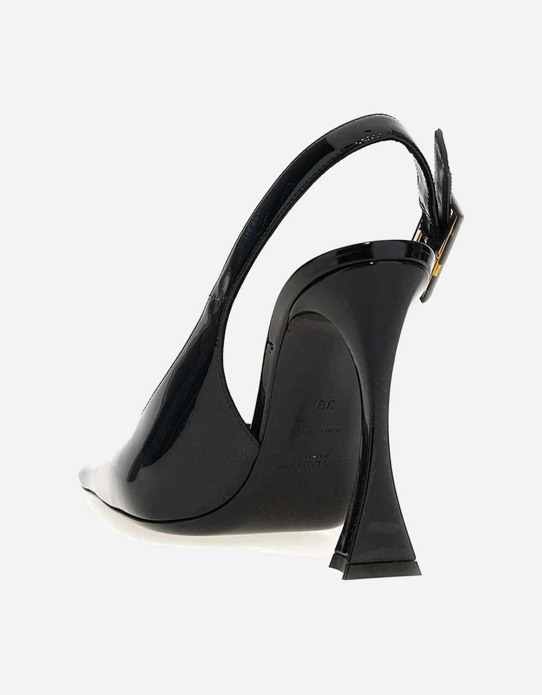 Patent Leather Pointed Toe Ankle Strap Heels Women - Black Pumps