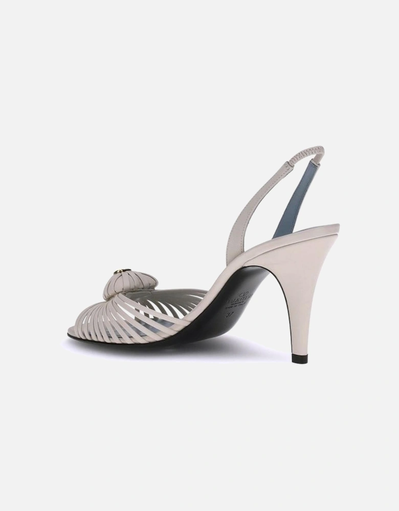 Royal Leather Heart Slingback Sandals Women - White