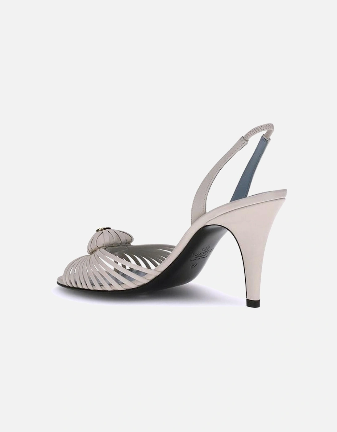 Royal Leather Heart Slingback Sandals Women - White
