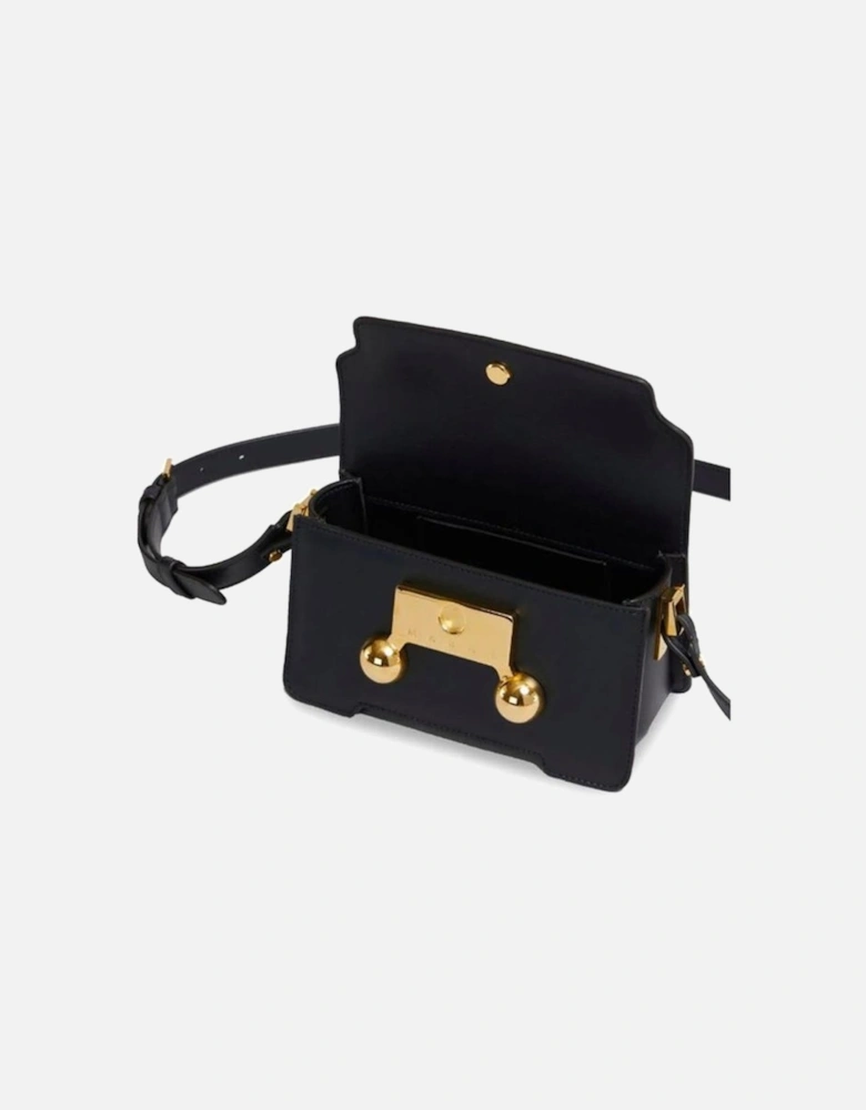 Stylish Rectangular Bag with Adjustable Strap and Turn Lock Closure