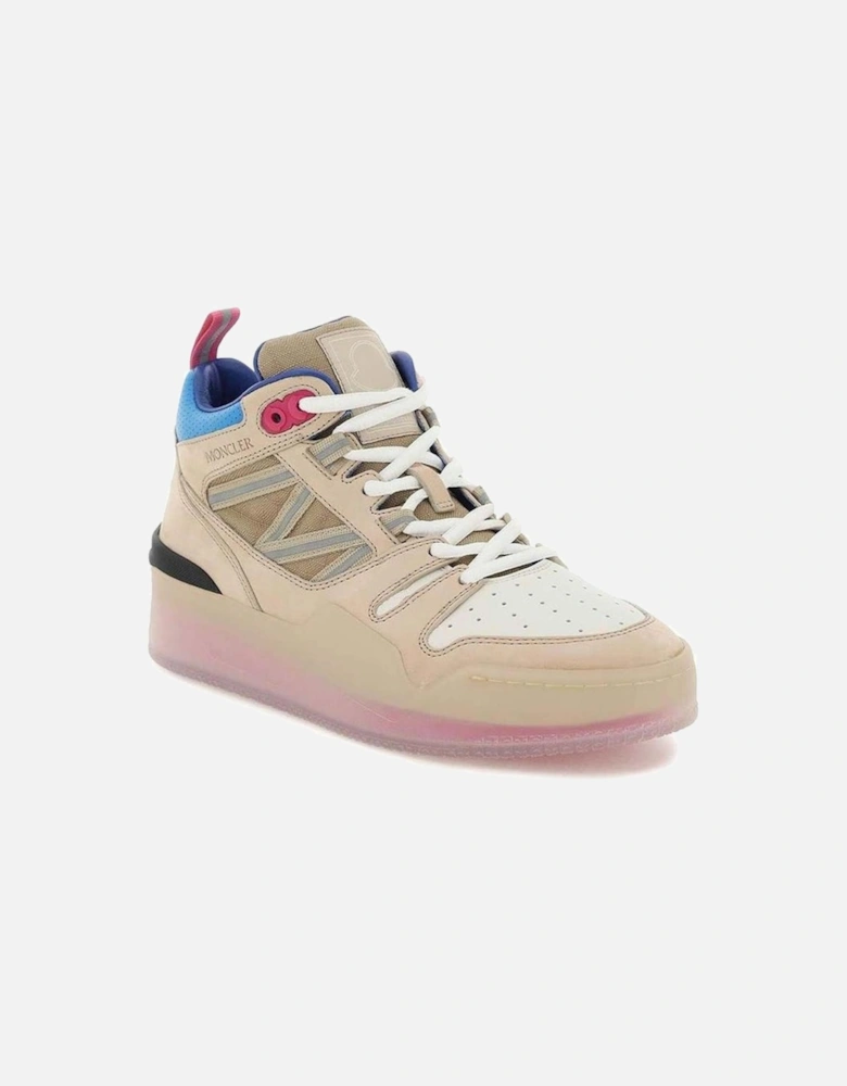 High-Top Leather Lace-Up Sneakers Women - Beige