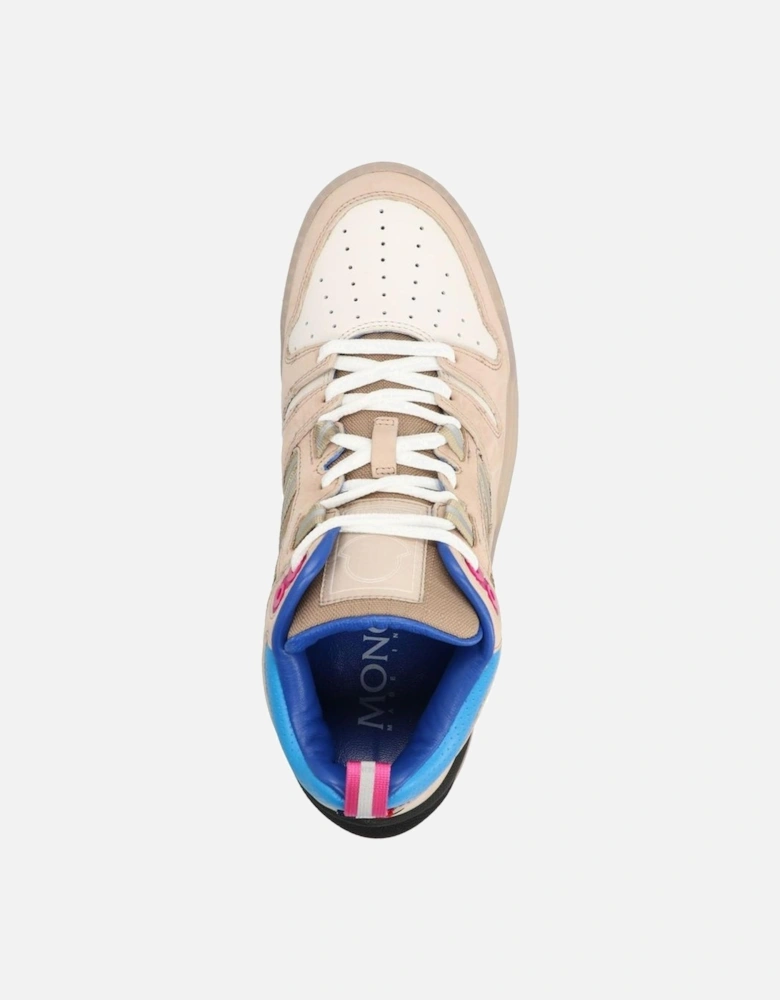 High-Top Leather Lace-Up Sneakers Women - Beige