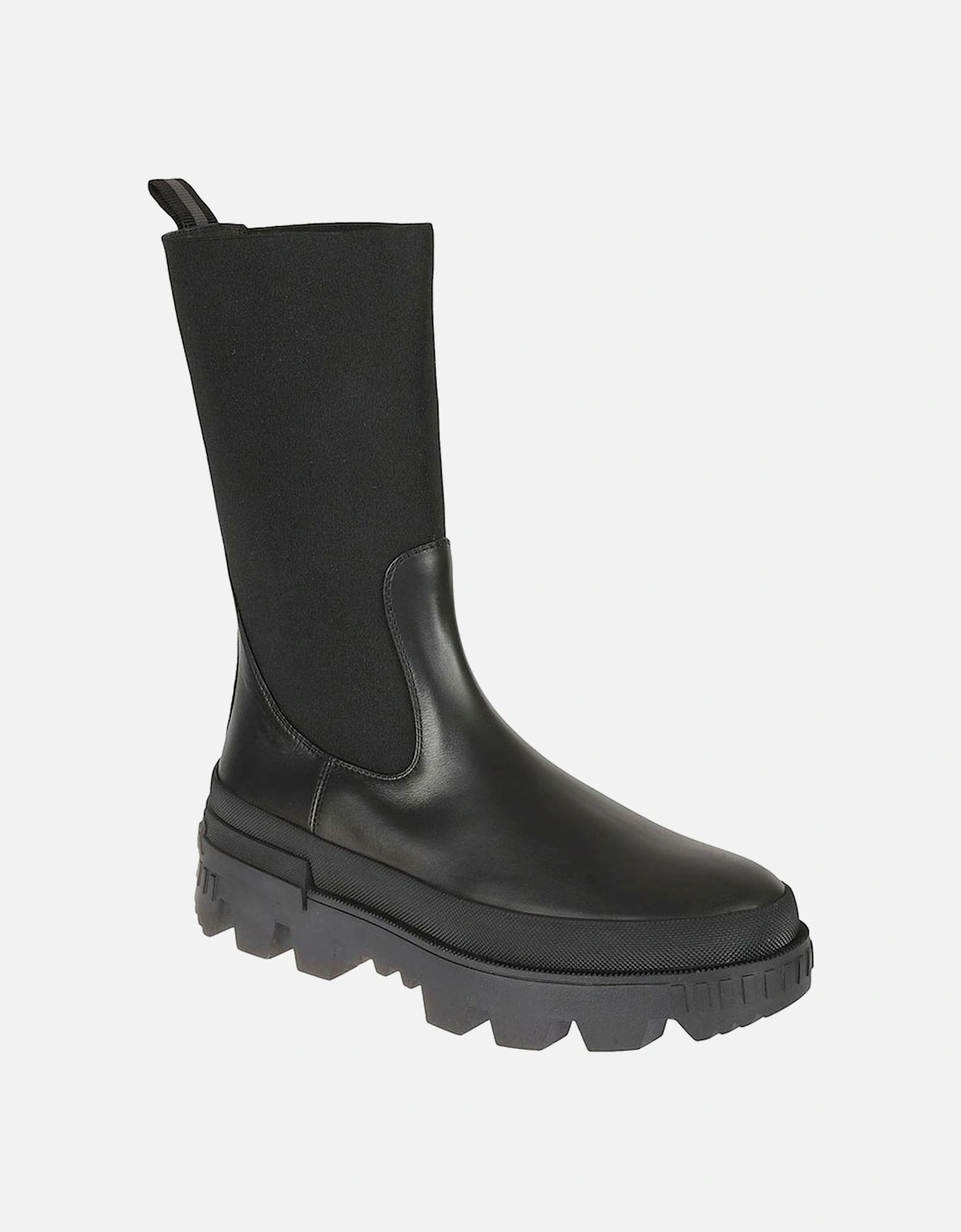 Calf Leather Slip-On Shoes with Back Logo Women - Black Boots