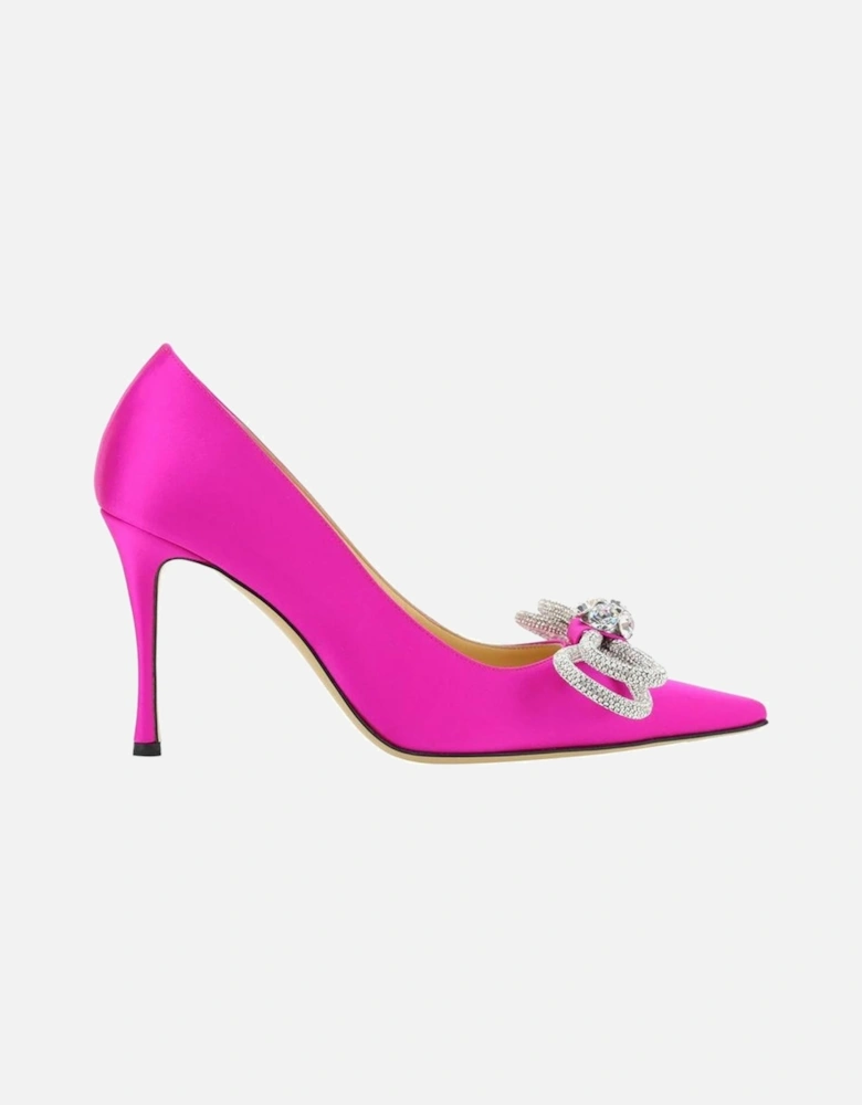 Crystal Embellished Pointed Toe Leather Heels Women - Multicolor Pumps