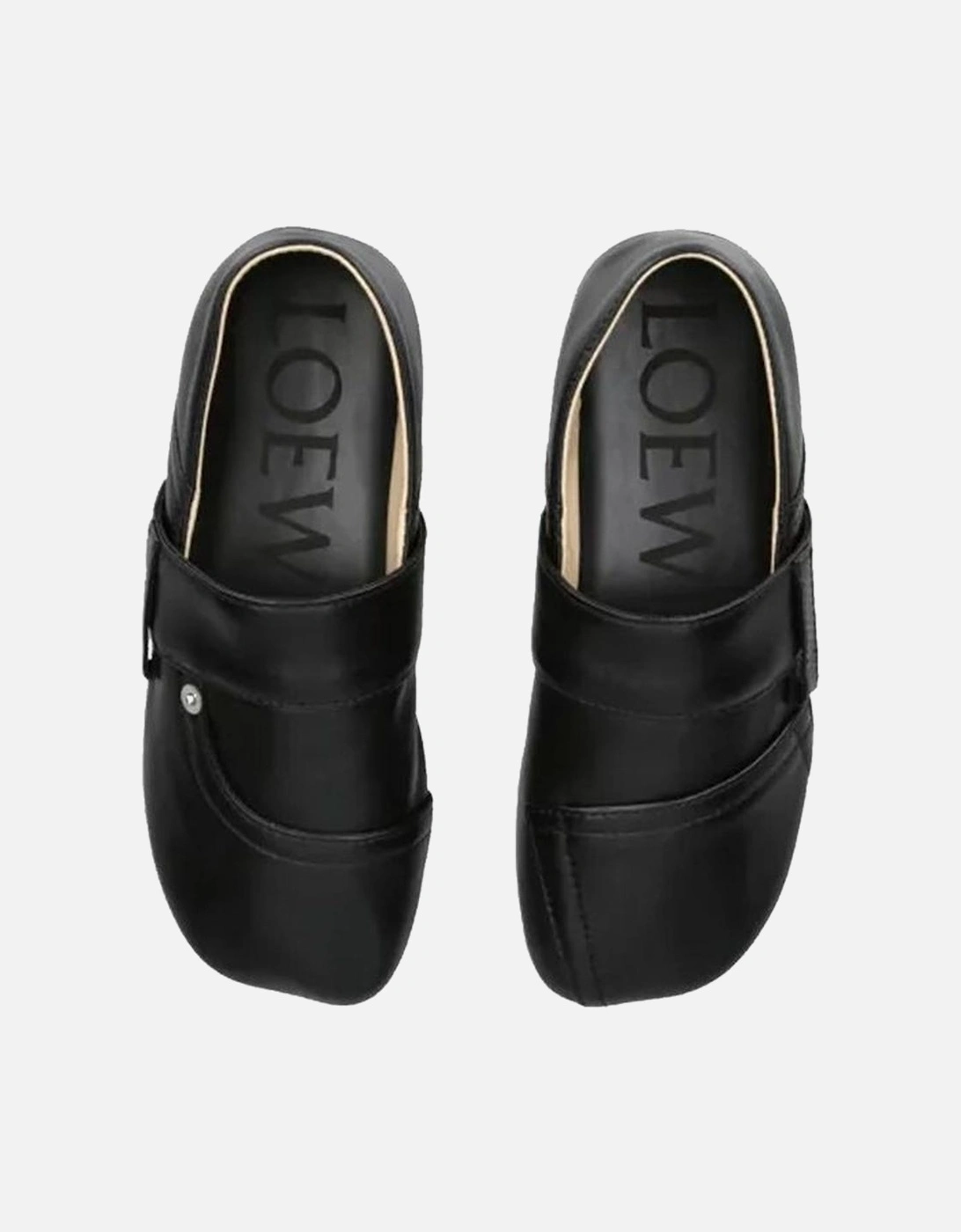 Calf Leather Petal Shaped Toe Shoes Women - Black Sandals