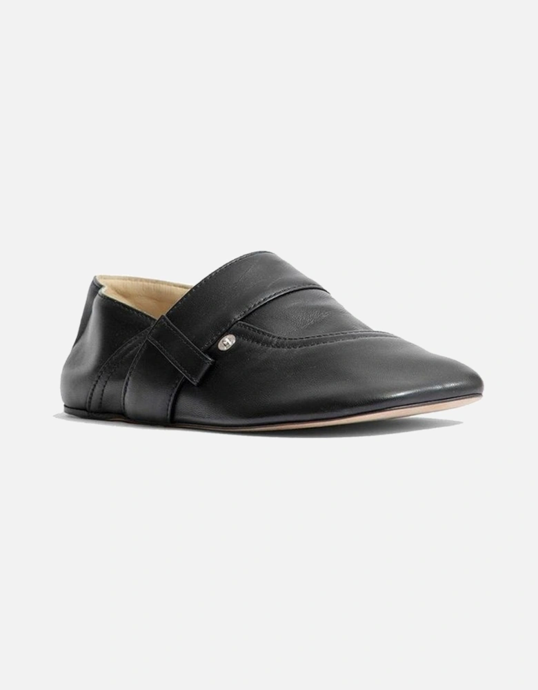 Calf Leather Petal Shaped Toe Shoes Women - Black Sandals