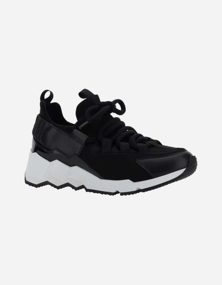 Trek Cosmetic Lace-Up Sneakers with Monogram Heel Women - Black