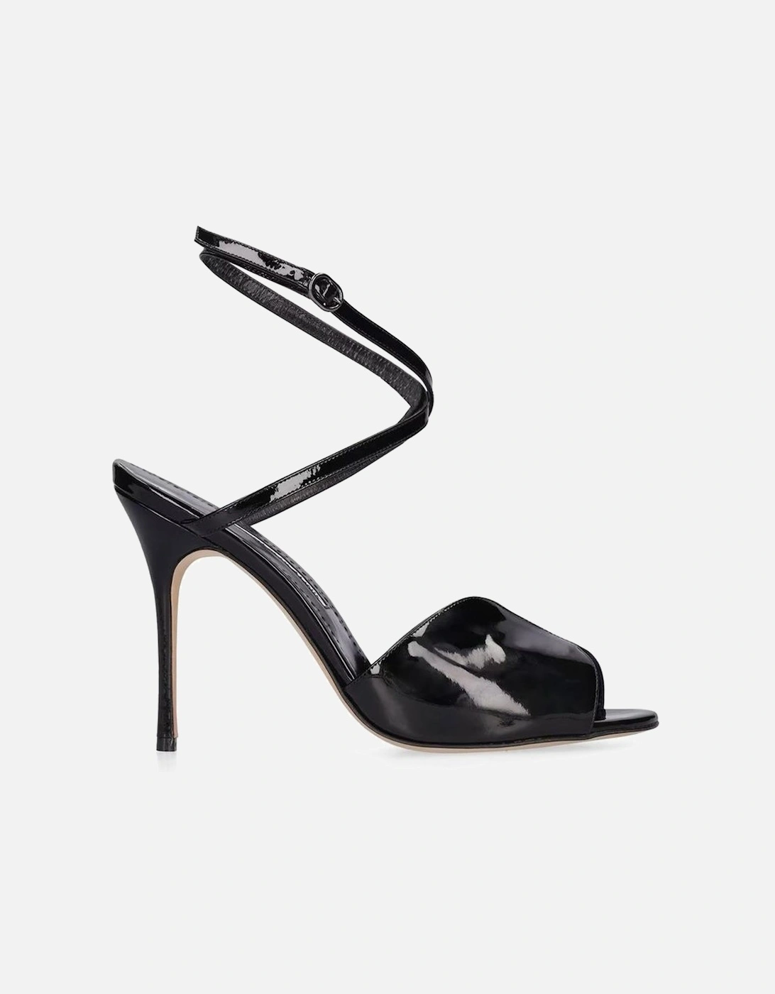 Patent Leather Ankle Strap Heels Women - Black Sandals, 4 of 3