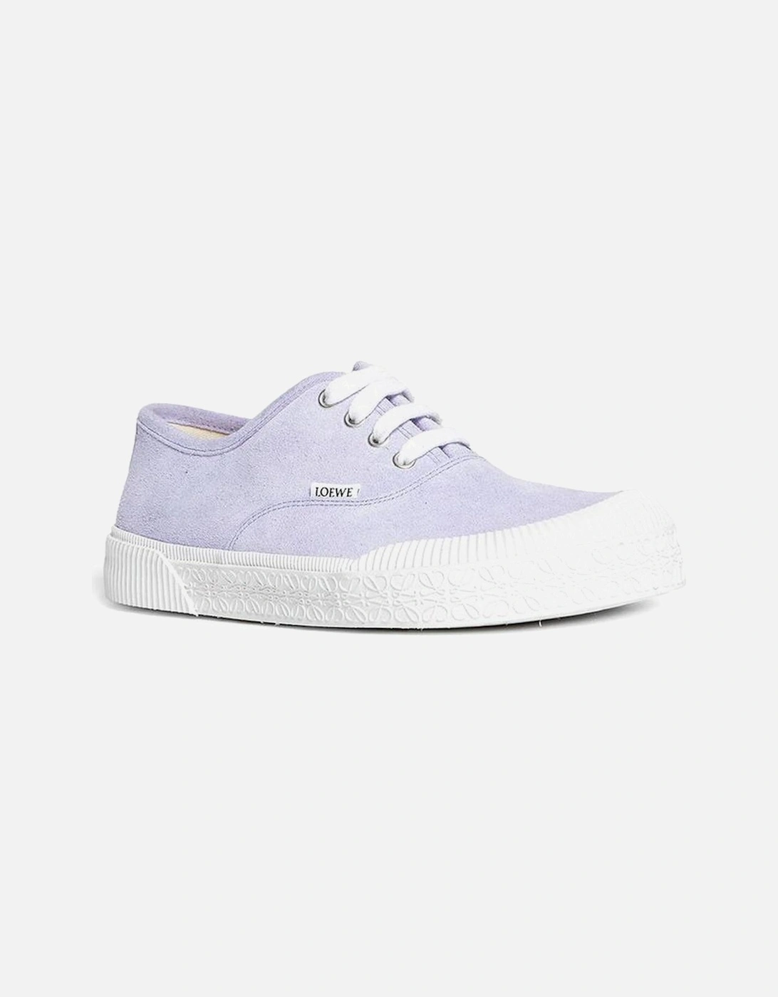 Calf Leather Suede Effect Lace-Up Sneakers Women - Purple