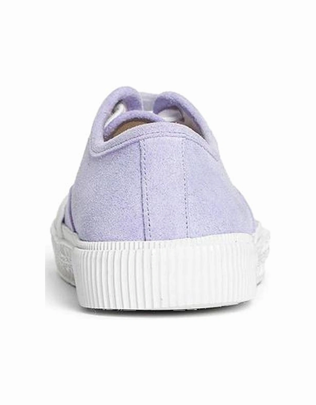Calf Leather Suede Effect Lace-Up Sneakers Women - Purple