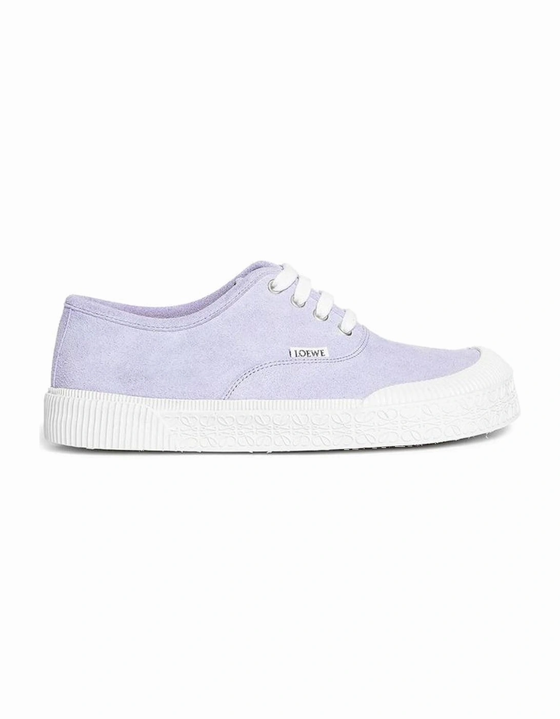 Calf Leather Suede Effect Lace-Up Sneakers Women - Purple, 5 of 4