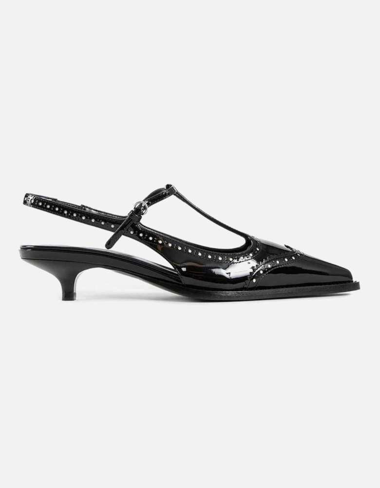 Patent Leather Pointed Toe Heels Women - Black Pumps