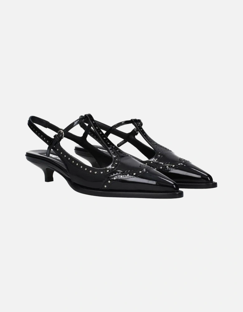 Patent Leather Pointed Toe Heels Women - Black Pumps