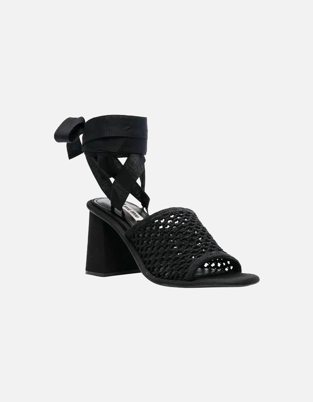 High Heel Leather Lace-Up Sneakers Women - Black Sandals