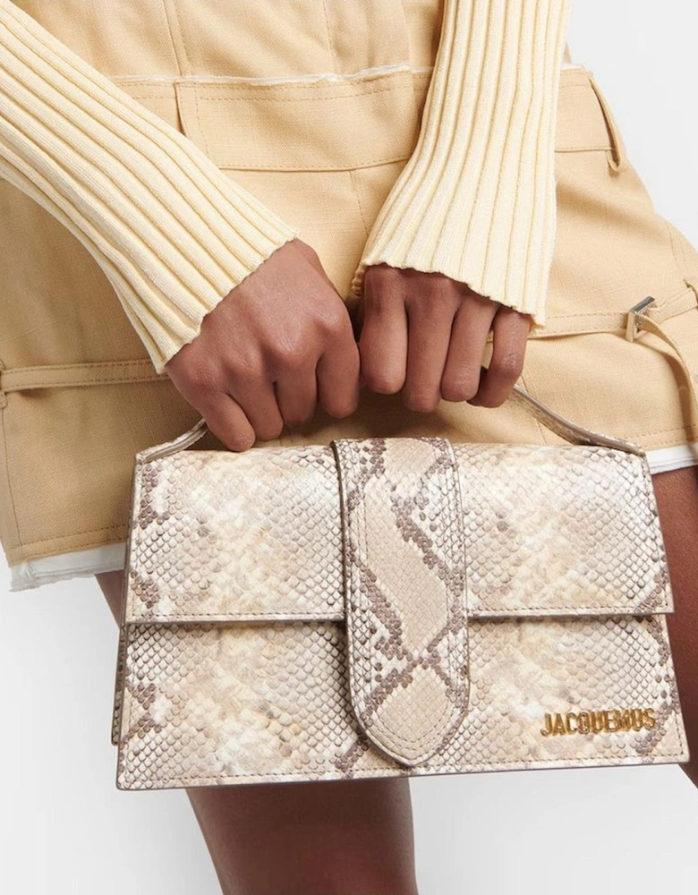 Structured Leather Top Handle Flap Bag with Adjustable Shoulder Strap
