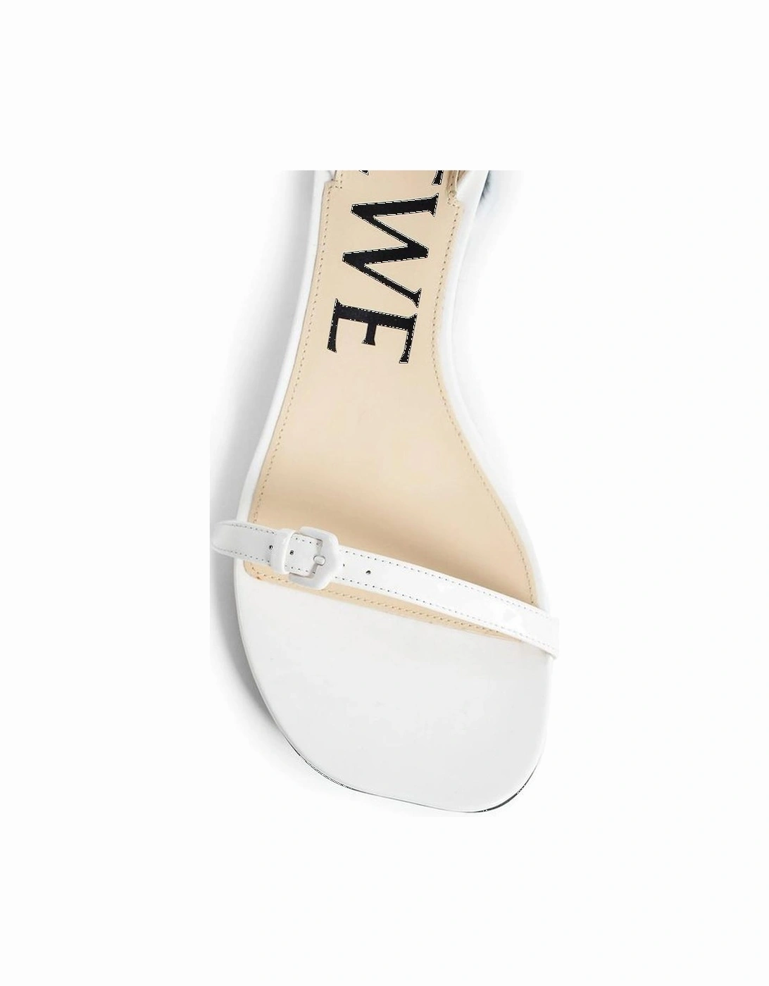 Leather Kitten Heel Shoes with Adjustable Strap Women - White Sandals