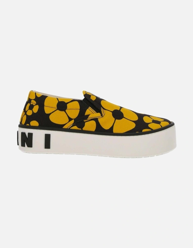 Cotton Sneakers with Leather Lining and Rubber Sole Women - Black