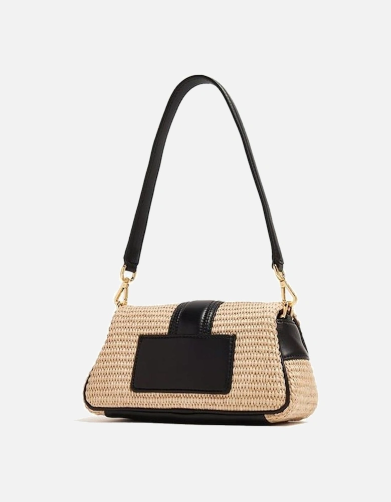 Structured Woven Design Shoulder Bag with Adjustable Strap Women -